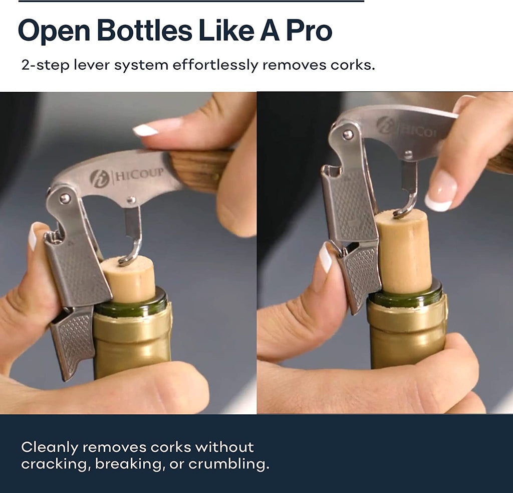 Wine Opener - Professional Corkscrews for Wine Bottles W/Foil Cutter and Cap Remover - Manual Wine Key for Servers, Waiters, Bartenders and Home Use - Classic Rosewood