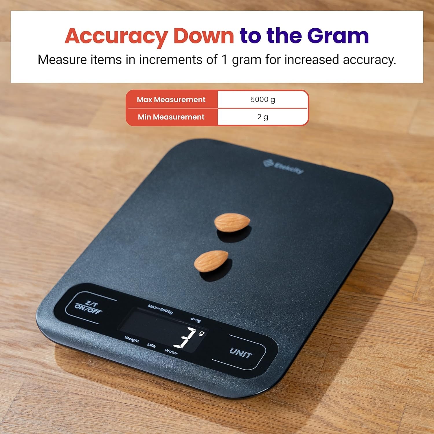 Food Kitchen Scale, Digital Mechanical Weighing Scale,Grams and Ounces for Weight Loss, Baking, Cooking, Keto and Meal Prep, Large, Matte Black