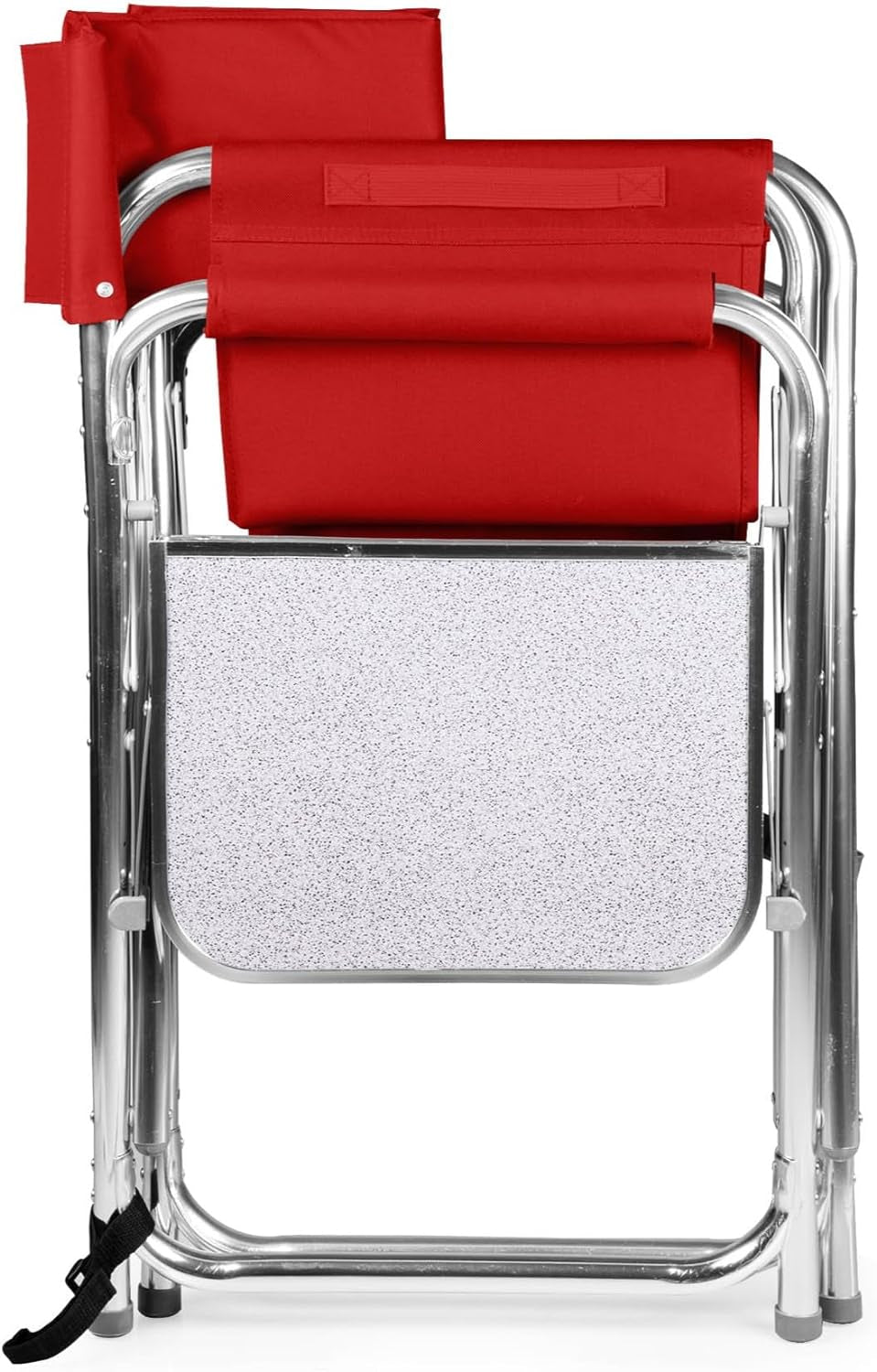 Sports Chair with Side Table, Outdoor Foldable Padded Adult Camping Chairs with Cup and Accessory Panel for Lawn, Beach, & Sports Use for Adults, up to 300-Lbs Capacity, (Red)